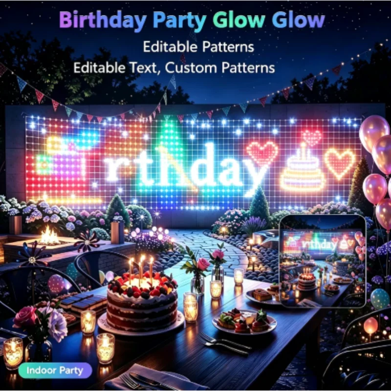 Lighting Christmas Decor - Luci a Rete LED RGBIC per