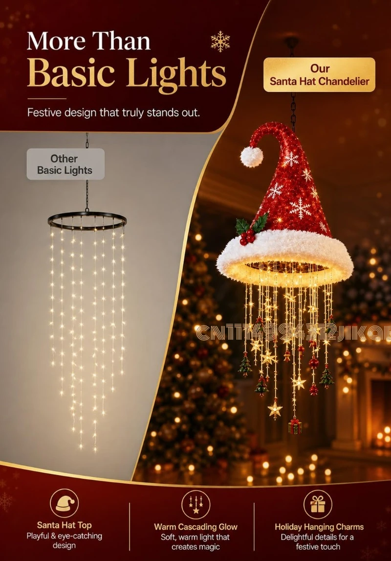 Lampadario a forma di cappello - Lighting Christmas Decor recensione e prezzo
